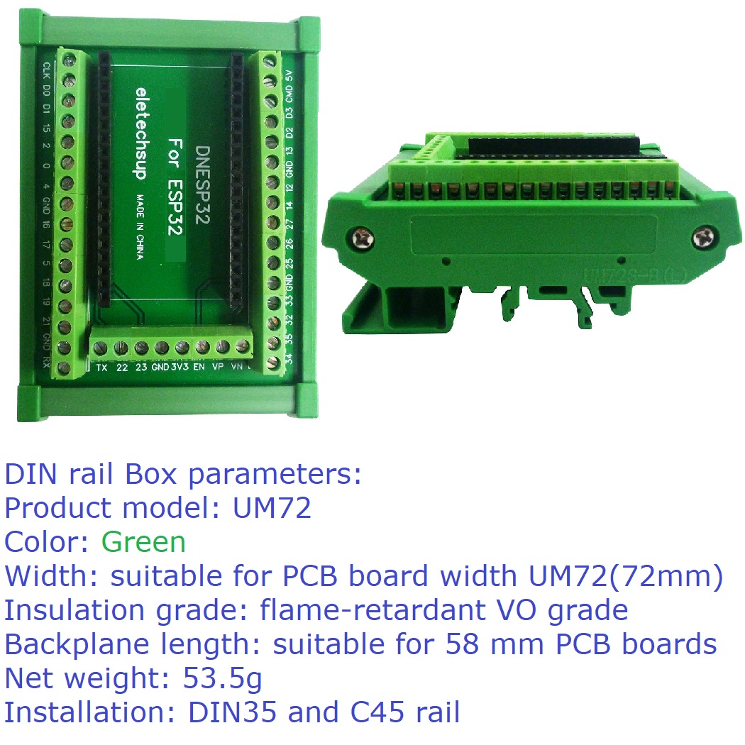 ESP32 DIN Rail Mount Screw Ter - Devkitc 评论和价格