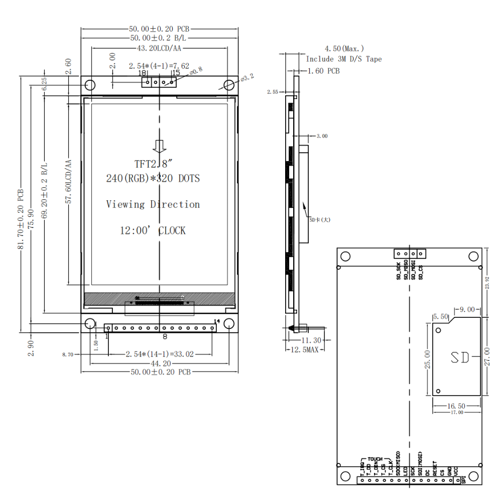 2.8 Inch TFT LCD Display Modul - Esp32 S3 Devkitc 1 评论和价格